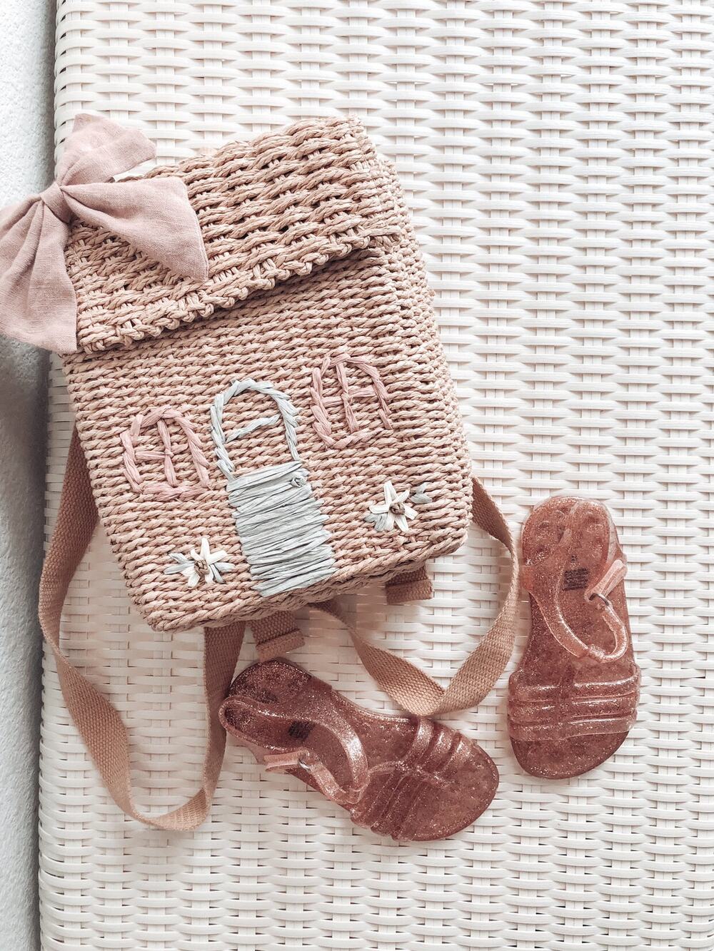 EUC Baby Gap Rose Gold Shimmery Cage Jelly Sandals